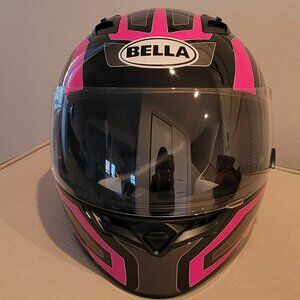 Bell Powersports Qualifier Machine Full-Faced Helmet in the Black/Pink SIZE- XS